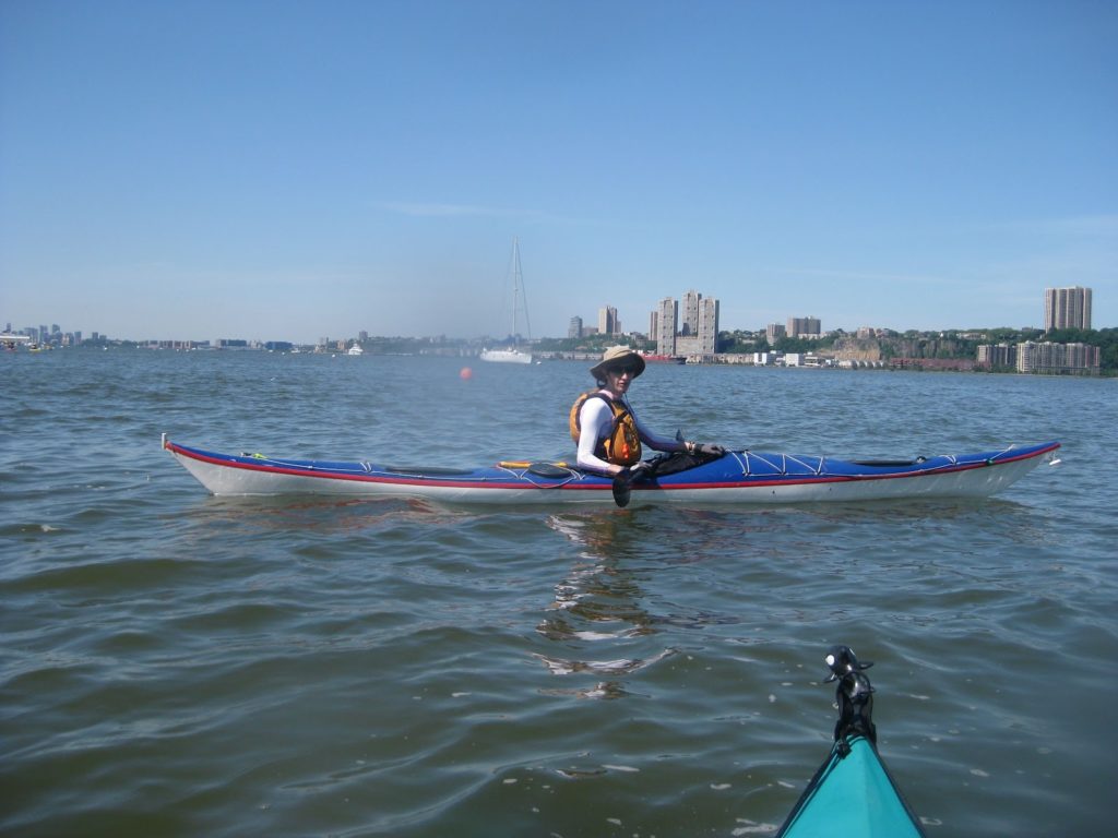 Kayak Cowgirl, Argonaut, Hudson River NYC.