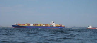 Container Ship Approaching Narrows.