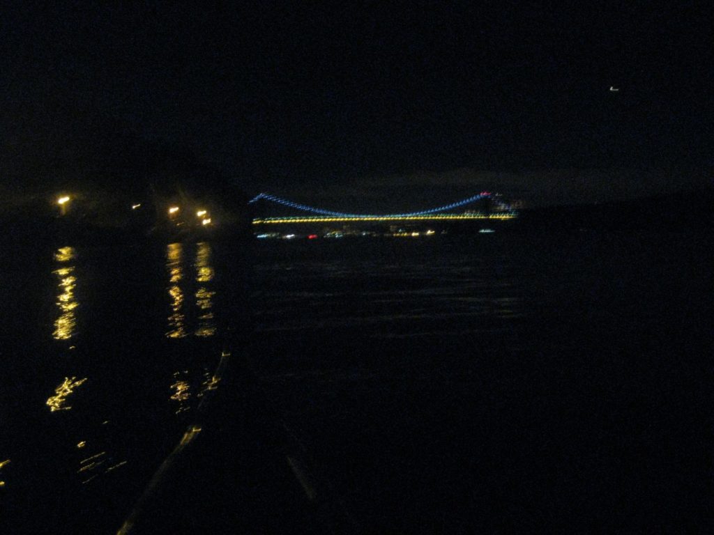 George Washington Bridge at night.