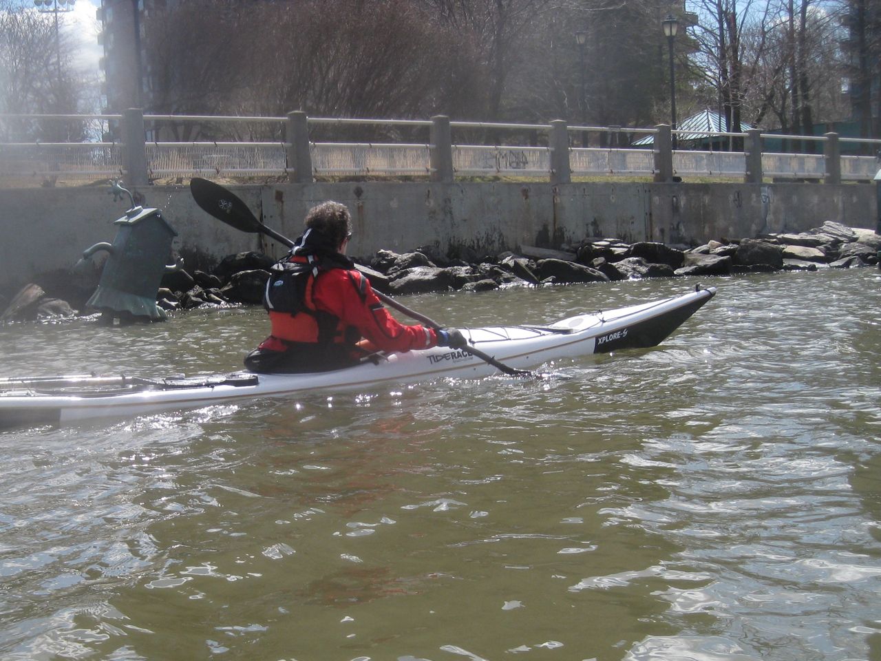 AW Paddling Along Roosevelt Island