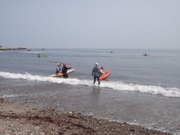 Beach launching.